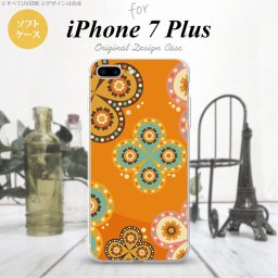 【iPhone7plus】【スマホケース/スマホカバー】【アイフォン7plus】iPhone7plus スマホケース カバー アイフォン7plus ソフトケース エスニック花柄 オレンジ nk-i7plus-tp1585【メール便送料無料】