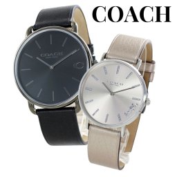 コーチ ペアウォッチ COACH 腕時計 メンズ レディース ペアセット 革ベルト おしゃれ ブラック×シャンパンゴールド レザー シンプル 上品 カップル 夫婦 両親 ペアギフト プレゼント 誕生日 記念日 成人 卒業 入学