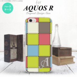 【SH03J】【スマホケース/スマホカバー】【アクオス R】SH03J スマホケース AQUOS R ケース アクオス R イニシャル パッチワーク風 ミックスG nk-sh03j-1677ini【メール便送料無料】