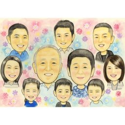 記念日やお祝いに贈る似顔絵のプレゼントリビングにも飾れるインテリア似顔絵 春野なずな