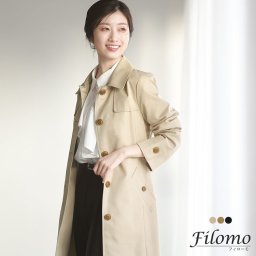 トレンチコート コート レディース シングル 卒業式 卒園式 入学式 入園式 卒入学 Filomo アウター 弱はっ水 7号/9号/11号/13号 膝丈 春 通勤 ビジネス 仕事 スプリングコート 結婚式 ギフト トレンチ コート 5F (08000087r)