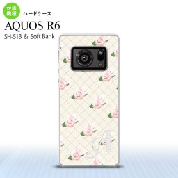 SH-51B AQUOS R6 AQUOS R6 スマホケース ハードケース 花柄 バラ 編み ベージュ +アルファベット メンズ レディース nk-r6-264i