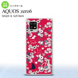 SHG04 SHG04 ZERO6 AQUOS zero6 スマホケース ハードケース 猫 花 赤 +アルファベット メンズ レディース nk-zero6-1723i