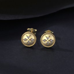 ピアス 両耳用 キュービックジルコニア ホワイト シルバー925 イエローゴールド スタッド 上品 大人 おしゃれ 可愛い かわいい きれいめ 円 サークル ce0577