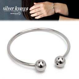 シルバー925 シンプルバングル オーブ 腕輪 ブレスレット 細身 レディース 女性 金属アレルギー対応