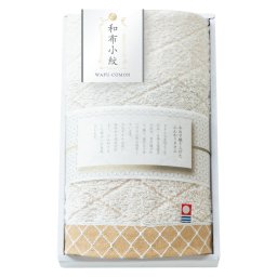 夏の贈り物お中元 フェイスタオル 和布小紋 ベージュ 34×75cm