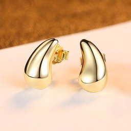 ピアス 両耳用 シルバー925 イエローゴールド シルバー スタッド 石なし シンプル 上品 おしゃれ 可愛い かわいい カジュアル モチーフ ドロップ ce0375-1