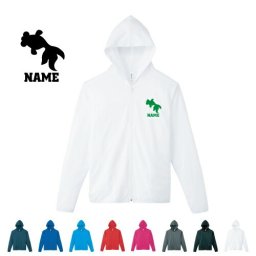 「出目金」名入れドライジップパーカー お名前入り オリジナル セミオーダーメイド ロングスリーブ チームTシャツ クラブＴシャツ サークル100 紫外線防止 吸水速乾 アイテム 金魚、Goldfish スポーツウェア フィットネスウェア ダイエット ジョギング 有酸素運動