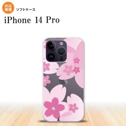 iPhone14 Pro iPhone14 Pro スマホケース 背面ケースソフトケース 花柄 サクラ B クリア ピンク 2022年 9月発売 nk-i14p-tp057