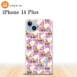 iPhone14 plsu iPhone14 plsu スマホケース 背面ケースソフトケース 花柄 バラ チェック ピンク +アルファベット 2022年 10月発売 nk-i14pl-tp255i