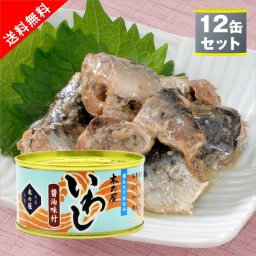 木の屋石巻水産　いわし缶詰 醤油煮12缶セット(木の屋石巻水産 いわし イワシ 醤油 味付き 缶詰 保存食 非常食 長期保存 備蓄 惣菜 おつまみ 酒の肴 おつまみセット 国産素材 送料無料)