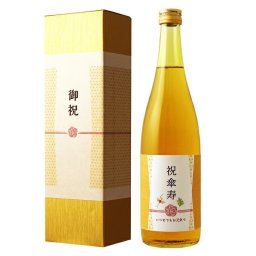 傘寿祝い 男性 プレゼント 女性 傘寿（80歳）に贈る、黄色い瓶の贈り物 【傘寿祝い専用  純米酒仕込み赤ワイン樽熟成梅酒】 720ml ［化粧箱入り］ 【 さんじゅ お祝い 暑中見舞・残暑見舞 退職祝い ギフト 送料無料 風呂敷包装 父 母 上司 】