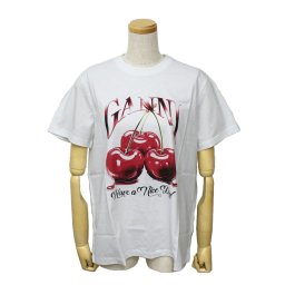 ガニー GANNI トップス Tシャツ カットソー ロゴ ウィメンズ 半袖 トップス T4004-151 レディース ホワイト 海外正規品