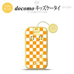 SH-03M キッズケータイSH-03M スマホケース ソフトケース スクエア 白 オレンジ +アルファベット メンズ レディース nk-sh03m-tp764i