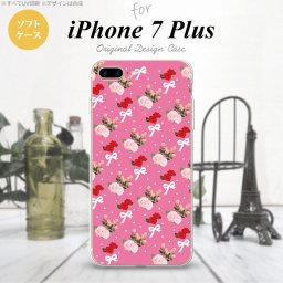 【iPhone7plus】【スマホケース/スマホカバー】【アイフォン7plus】iPhone7plus スマホケース カバー アイフォン7plus ソフトケース 花柄・バラ（I） ピンク nk-i7plus-tp262【メール便送料無料】