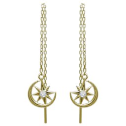 ロングピアス 星 月モチーフ ピアス ロイヤルブルームーンストーンピアス 18金