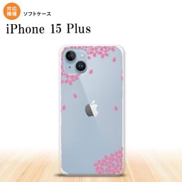 iPhone15 plus iPhone15 plus スマホケース 背面ケースソフトケース 桜 濃ピンク 2023年 9月発売 nk-i15pl-tp1423