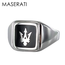 Maserati マセラティ マセラッティ メンズ 父の日 リング 指輪 男性 おしゃれ シャツ スーツ 紳士服 ビジネス 誕生日 プレゼント 高級 イタリア ブランド シルバー ブラック 23号 成人 卒業 入学