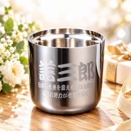 退職 異動 名入れ ギフト SXX Sinqs 磨き上げタンブラー 真空断熱二重構造 260ml ギフトBOX入り / プレゼント ギフト 退職 記念 誕生日 長寿 祝い