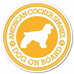 American Cocker Spaniel アメリカンコッカースパニエル イエロー 肉球 カーサイン 車 マグネットステッカー 犬 マグネット 強力 直径13cm 丸型 おしゃれ かわいい ドラレコステッカー 安全対策 危険運転 煽り運転 アニマル 動物 犬種別 屋外 防水 屋内 肉球マーク