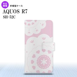 SH-52C AQUOS R7 手帳型スマホケース カバー レース クリア ピンク  nk-004s-r7-dr1484