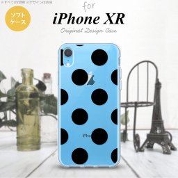 iPhoneXR iPhone XR スマホケース ソフトケース ドット 水玉 A 黒 メンズ レディース nk-ipxr-tp001