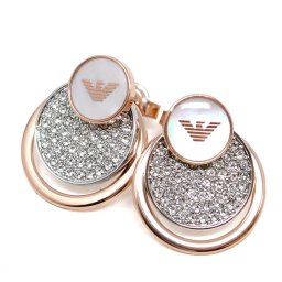 エンポリオ アルマーニ EMPORIO ARMANI ピアス アクセサリー EGS2364040 イーグルマーク ラインストーン ピンクゴールド+シルバー