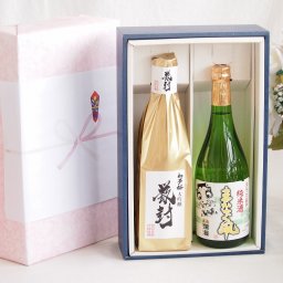 実りの秋の贈り物 贅沢な日本酒感謝ボックス2本セット(金鯱初夢桜 厳封大吟醸(愛知) まなぐ凧純米(秋田)) 720ml×2本