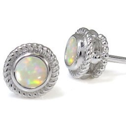 アンティーク・ピアス・縄 K10・オパール・ピアス