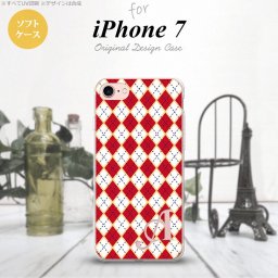【iPhone7】【スマホケース/スマホカバー】【アイフォン７】iPhone7 スマホケース ケース アイフォン７ ソフトケース イニシャル アーガイル 赤×青 nk-iphone7-tp1403ini【メール便送料無料】