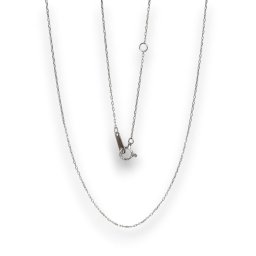 10金（K10WG刻印有）ネックレス ホワイトゴールドチェーン ネックレス40cm小豆タイプ (幅約0.8mm/0.7g) 