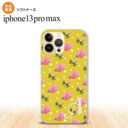 iPhone13ProMax iPhone13 Pro Max ケース ソフトケース 花柄 バラ ドット 黄 +アルファベット iPhone13 プロ マックス 6.7インチ おしゃれ かわいい メンズ レディース キッズ デザインたくさん nk-i13pm-tp242i