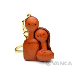 【手描き名入れ無料】本革製国内ハンドメイド　恋人　キーホルダー【VANCA革物語】