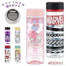 クリアボトル マイボトル 通販 水筒 キャラクター おしゃれ 400ml 透明 プラスチック 子供 女子 透明ボトル ブローボトル 直飲み スリム プラスチックボトル 冷水筒 軽量 軽い マイメロディ クロミ マイメロ キティ トイストーリー スヌーピー マーベル ロゴ