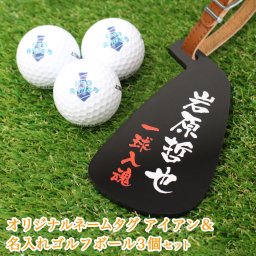 名入れ 【ゴルフネームタグ アイアン＆ゴルフボール名入れ ３個（ツアーステージ）】オウンネーム ゴルフ用品 誕生日 プレゼント 父の日 ホールインワン 記念品 コンペ クリスマス 退職祝い 包装無料 名前 父親 30代 40代 50代 60代