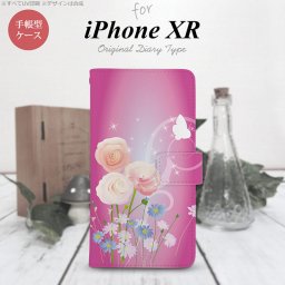 iPhoneXR iPhone XR 手帳型スマホケース カバー 花柄 ミックス ピンク  nk-004s-ipxr-dr282