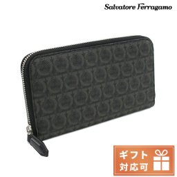 FERRAGAMO フェラガモ 66-A592 長財布ラウンドファスナー グレー系 メンズ