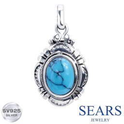 ペンダントトップ ネックレス トップ メンズ レディース ユニセックス シルバー925 silver ハウライトターコイズ  シアーズ Sears 誕生日プレゼント