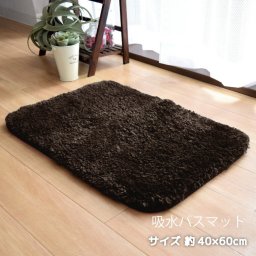 バスマット 速乾 マイクロファイバー 吸水 約40×60cm 洗える 浴室マット お風呂マット ふわふわ 厚手 シンプル おしゃれ 北欧 かわいい 滑り止め 滑らない 乾きやすい プレゼント 玄関マット B：ブラウン