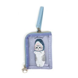 モフサンド mofusand サメにゃん デイリーポーチ (ブルー) 定期入れ メッシュシリーズ