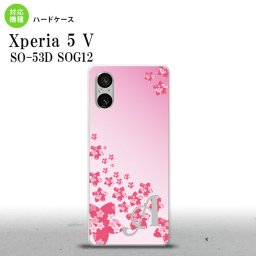 Xperia 5V Xperia 5V スマホケース 背面ケース ハードケース 花柄 サクラ D ピンク +アルファベット 2023年 10月発売 nk-xp55-184i