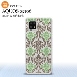 SHG04 SHG04 ZERO6 AQUOS zero6 スマホケース ソフトケース ダマスク A クリア 茶 緑 メンズ レディース nk-zero6-tp459