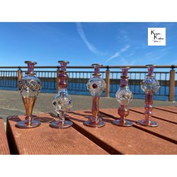 ハーバリウム　ファンシー エジプトガラス クレオパトラボトル「ピンクパープル系」瓶 ボトル 香水瓶 香水ボトル おしゃれ かわいい エジプシャングラス エジプト プレゼント クリスマス 母の日 オイル ディスプレイ 花材