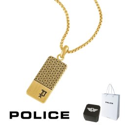 正規品 ポリス POLICE ペンダント ネックレス CHAINMALE チェーンメイル GN0078102 ステンレス 316L サージカルステンレス プレート トップ ゴールド メンズ 男性 ギフト プレゼント おすすめ 誕生日 クリスマス バレンタイン お祝い 新品 送料無料