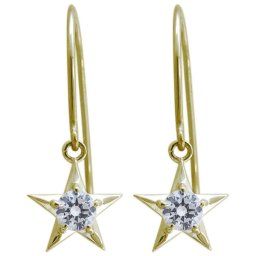 星ピアス スターピアス ダイヤモンド 10金 フックピアス