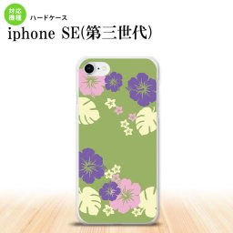 iPhoneSE 3 iPhoneSE 3 スマホケース ハードケース ハイビスカス C 緑 メンズ レディース nk-ise3-451
