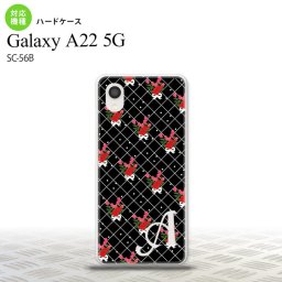 SC-56B Galaxy A22 スマホケース ハードケース 花柄 バラ 編み 黒 +アルファベット メンズ レディース nk-a22-267i