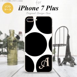 【iPhone7plus】【スマホケース/スマホカバー】【アイフォン7plus】iPhone7plus スマホケース カバー アイフォン7plus ソフトケース イニシャル 水玉B 白×黒 nk-i7plus-tp1114ini【メール便送料無料】