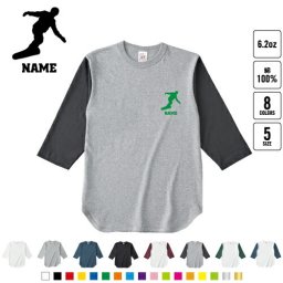 スノーボード1 名入れベースボールTシャツ ラグラン 3/4スリーブ ２トーン スポーティー アメカジ レディース メンズ 男 女 かわいい