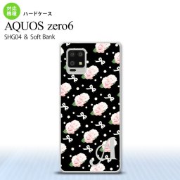 SHG04 SHG04 ZERO6 AQUOS zero6 スマホケース ハードケース 花柄 バラ リボン 黒 +アルファベット メンズ レディース nk-zero6-257i